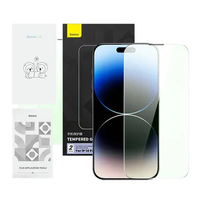 Produktbild von Baseus Crystal Series Displayschutzfolie aus gehrtetem Glas fr iPhone 14 Pro