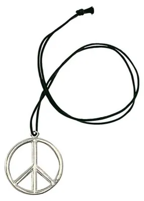 Produktbild von Hippiekette mit Peace Zeichen als Anhänger - Kostümschmuck
