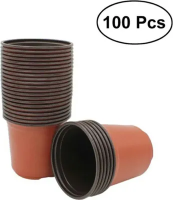 Produktbild von 100PCS Pflanze Blumentöpfe Kunststoff Blumentöpfe Outdoor Living Garten Kindergarten Sämlinge Topf Container