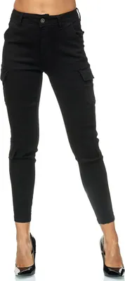 Imagen del producto de Pantalón cargo Elara Damen, corte slim fit, denim, modelo Chunkyrayan, color negro, talla 36 (S)