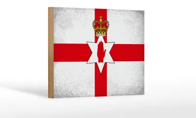 Produktbild von Holzschild Flagge Nordirland 18x12 cm Flag Vintage Dekoration