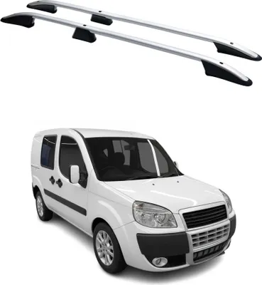Image de Barres de toit longitudinales pour Fiat Doblo 2000-2010 L1 Aluminium Gris