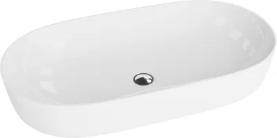 Produktbild von LAVITA Aufsatzwaschtisch Verso Grande| Aufsatzwaschbecken Rechteckig | Waschbecken Ohne Überlauf und Hahnloch | Aus hochwertigem Porzellan | Waschtisch | 81x40x14 cm | Weiß Glanz