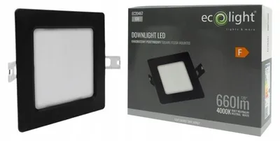 Immagine prodotto di Apparecchio da incasso quadrato nero 12 cm da incasso LED 6W Ecolight EC20467
