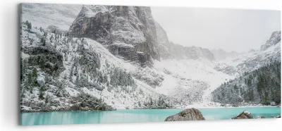 Produktbild von Bild auf Leinwand - Leinwandbild - Einteilig - Berge See Schnee - 120x50cm - Wand Bild - Wanddeko - Wandbilder - Leinwanddruck - Bilder - Wanddekoration - Leinwand bilder - Wandbild - AB120x50-4377
