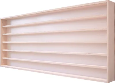 Produktbild von V150.6A Sammlervitrine Holz / 150 cm x 58 cm x 8,5 cm 6 Fächer