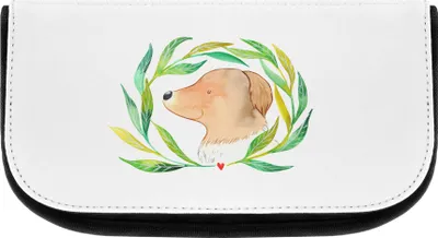 Produktbild von Mr. & Mrs. Panda kulturtäschchen Hund Blumen - Weiß - Geschenk, Organizer, Sprüche, Kosmetiktasche, Kulturbeutel, Make-Up Tasche, Kulturtasche, Hunde, kosmetiktäschchen