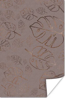 Produktbild von MuchoWow® Poster Muster - Blätter - Lila - Bronze 20x30 cm - Papierdruck