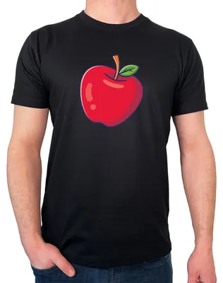 Produktbild von Huuraa Herren T-Shirt Apfel Comic XL Black Bio Baumwolle Fairtrade Herrenshirt Geschenkidee