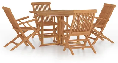 Produktbild von vidaXL 5-tlg. Garten-Essgruppe Klappbar Massivholz Teak