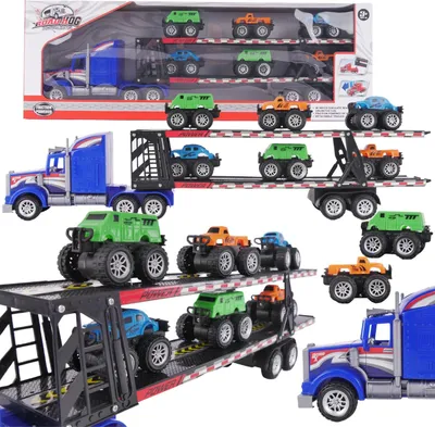Immagine prodotto di Grande autoarticolato da trasporto con rimorchio sganciabile per 6 autovetture