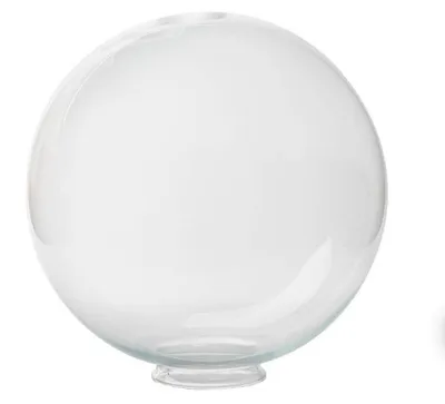 Image de Verre de lampe sphérique, verre transparent, verre pour luminaire, Ø 300 mm  Abat-jour sphérique, ouverture 100 mm avec collerette
