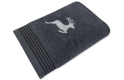 Produktbild von framsohn Frottierserie 'Hirsch' Handtuch 50 x 100 cm Anthrazit
