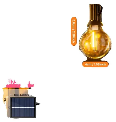 Imagen del producto de Guirnalda de luces solares, con control remoto, regulable en intensidad, 17,25 metros, 45 luces