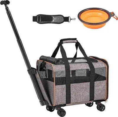 Produktbild von Famanu Hundetrolley faltbare Hunde-Rucksack - max. 9,9 kg Tragkraft, 600D Oxford-Stoff