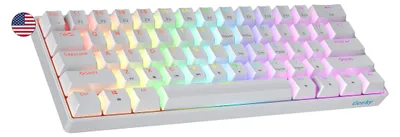 Obrázek produktu pro 60 % | Mechanická herní klávesnice s možností výměny spínačů | 61 kláves s vícebarevným RGB podsvícením pro PC/Mac hráče | Rozložení ANSI (americké)