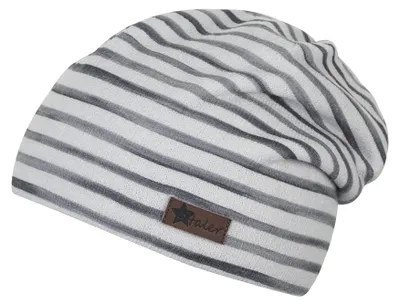 Zdjęcie produktu dla Sterntaler - Czapka dla chłopców, typu beanie, w paski, jasnoszara, rozmiar 47