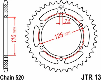 Obrázek produktu pro JTSPROCKETS Zadní řetězové kolo