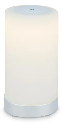 Produktbild von Briloner Leuchten - LED Tischlampe Akku, Dimmbar, Glas LED Tischleuchte Kabellos, Touchfunktion, 3.300K Warmweiß, Chrom-Matt-Weiß, 245x125 mm (HxD)