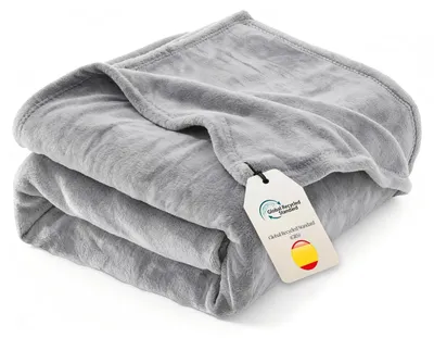 Immagine prodotto di Coperta in pile - Coperta da divano - 150 x 200 cm - Grigio - Per due persone