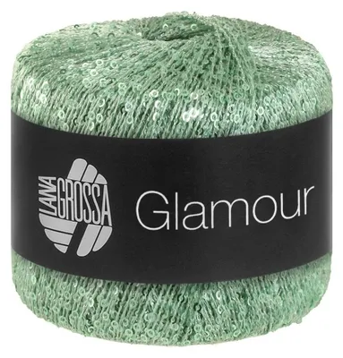 Produktbild von Lana Grossa GLAMOUR 25 g Beilaufgarn mit Pailletten für funkelnde Akzente 115 m Farbe 015 - Lindgrün