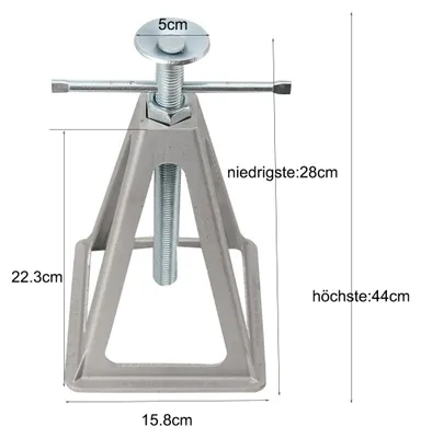 Produktbild von 4er Set Wohnwagen Wagenheber - Caravan Stützfüße - 900 kg pro Stütze - Höhenverstellbar 28–44 cm - Aluminiumlegierung - Mit Kurbelgriff
