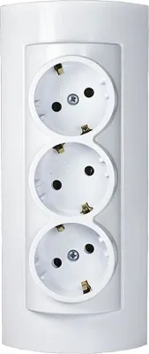 Produktbild von NEU Aufputz Schucko Steckdosen 2/3 fach oder 3-fach mit LED und Verteiler 3-fach