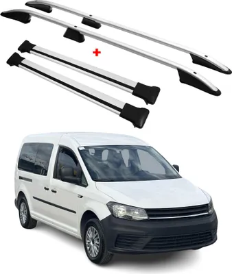 Image de Kit Barres de toit pour VW Caddy 4 2015-2020 Alu Gris L2 Empattement Long 4x