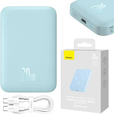 Obrázok produktu pre Baseus PPCX130003, 6000 mAh, Lítium polymér (lipo), Bezdrôtové nabíjanie, 20 W, Modrá