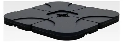 Produktbild von Sonnenschirmständer 4-teilig mit Griff, Schirmgewicht für Ampelschirm, Bodenkreuz befüllbar mit Sand/Wasser 50x50cm Schwarz