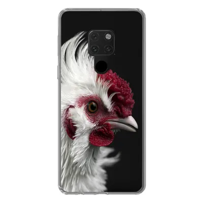 Produktbild von MuchoWow® Handyhülle Schutzhülle Hülle für Huawei P40 Lite Huhn - Vogel - Schwarz Silikon Softcase Handy Hülle - Handy