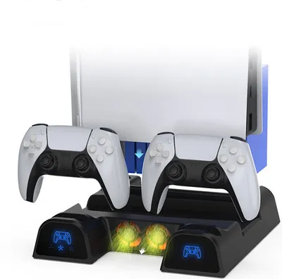 Produktbild von Ladestation Ps5 St?nder für Playstation 5 Konsole Ps5 Kühlstation mit erweiterbarem Gaming Slot
