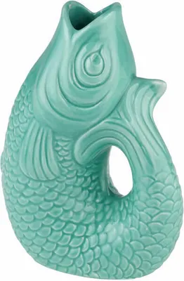 Image de Gift Company Monsieur Carafon Vase / Carafe poisson XS crème menthe 0,2l