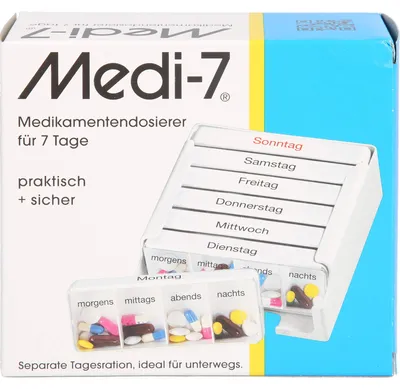 Produktbild von Medi-7 Medikamentendosierer für 7 Tage Tablettenbox, 1 St. Behältnis