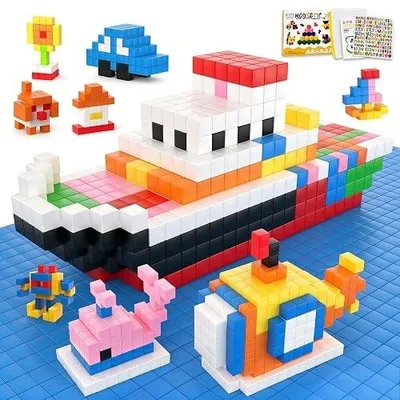 Zdjęcie produktu dla Kostki magnetyczne dla dzieci 64 sztuki zestaw edukacyjny budowanie