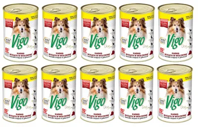 Obrázok produktu pre VIGO 415g hovädzie 45% krmivo pre psov 10ks