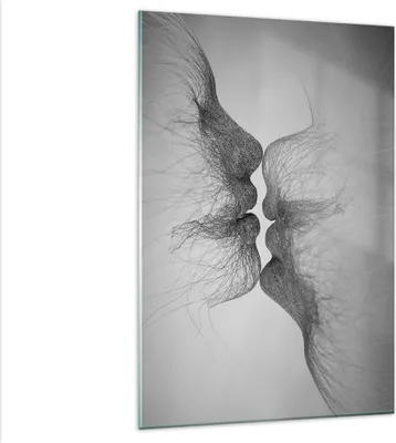 Produktbild von Bilder auf glas - Einteilig - Kuss Liebe Paar - 80x120cm - Glasbilder - Wandbilder - Bilder - zum Aufhängen bereit - Wanddekoration aus Glas - Glas Bilder - Wandbild auf Glas - GPA80x120-4967