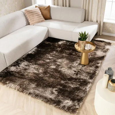 Produktbild von Volero - Hochflor Teppich - Glorious Silber Grau - 140x200 cm - Wohnzimmer, Esszimmer, Schlafzimmer - Industrielle, Modern, Skandinavisch