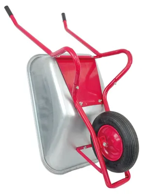 Produktbild von Matrix Schubkarre Profi 100l 250kg Luftrad Bauschubkarre rot mit Bodenblech