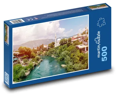 Obrázek produktu pro Puzzle 500 Mostar - Starý Most a Řeka Neretva - martinpuzzle