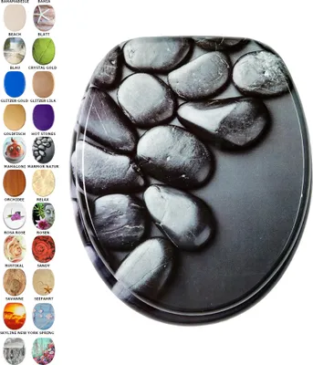 Produktbild von SANILO® WC-Sitz Hot Stones, Toilettendeckel direkt vom Hersteller, Klodeckel, Klobrille, WC Deckel, Toilettensitz, Toilettenbrille, WC Brille
