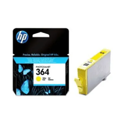 Zdjęcie produktu dla HP 364 oryginalny wkład atramentowy żółty, Standardowa wydajność, Żółty, Atrament barwnikowy, 1 szt., 300 stron(y)