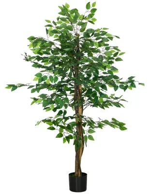 Immagine prodotto di Ficus artificiale - Pianta ornamentale in vaso - 150 cm - Aspetto naturale - Realizzata in PE - Adatta per interni - Decorazione per la casa