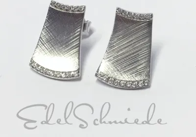 Produktbild von Edelschmiede925 schlichte Ohrstecker 925 Silber rhod mit Zirkonia