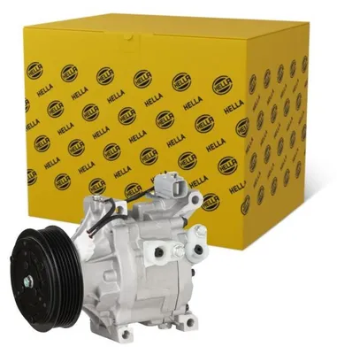 Image de Compresseur de climatisation 12 V, Ø 100 mm, HELLA Thermo-Expertise, compatible notamment avec la FIAT PANDA