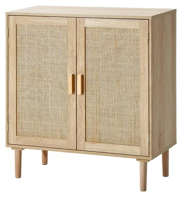Rotan-Aufbewahrungsschrank, 2 Türen, verstellbare Böden, 80x37,5x88 cm