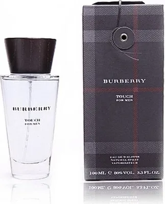 A bottle of Burberry Touch for Men eau de Toilette and its packaging are displayed side-by-side against a white background.