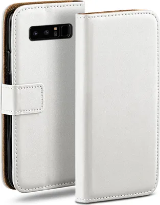 Produktbild von moex® Book Case kompatibel mit Samsung Galaxy Note8 - Hülle 360 Grad klappbar, Weiß