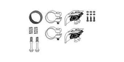 Produktbild von HJS 82 23 4161 Montagesatz Auspuffanlage Abgasanlage für RENAULT SCÉNIC II (JM0/1) MEGANE II Coupé-Cabriolet (EM0/1) MEGANE II Kombi (KM0/1) MEGANE II