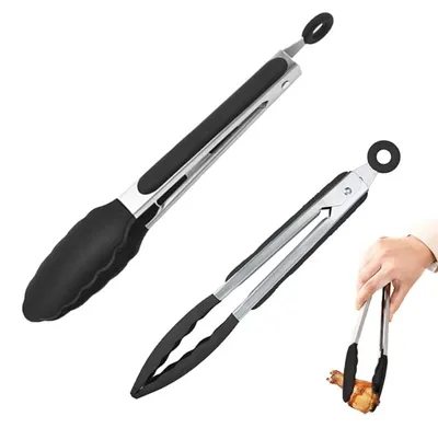 2er Set Silikon-Küchenzangen, hitzebeständig bis 230 °C, BPA-frei